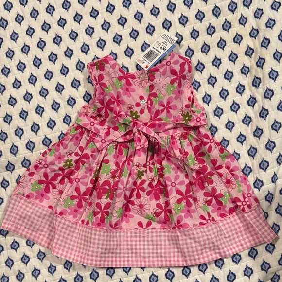 Precious Moments Pink Floral Baby Dress 6/9 months - Picture 6 of 6